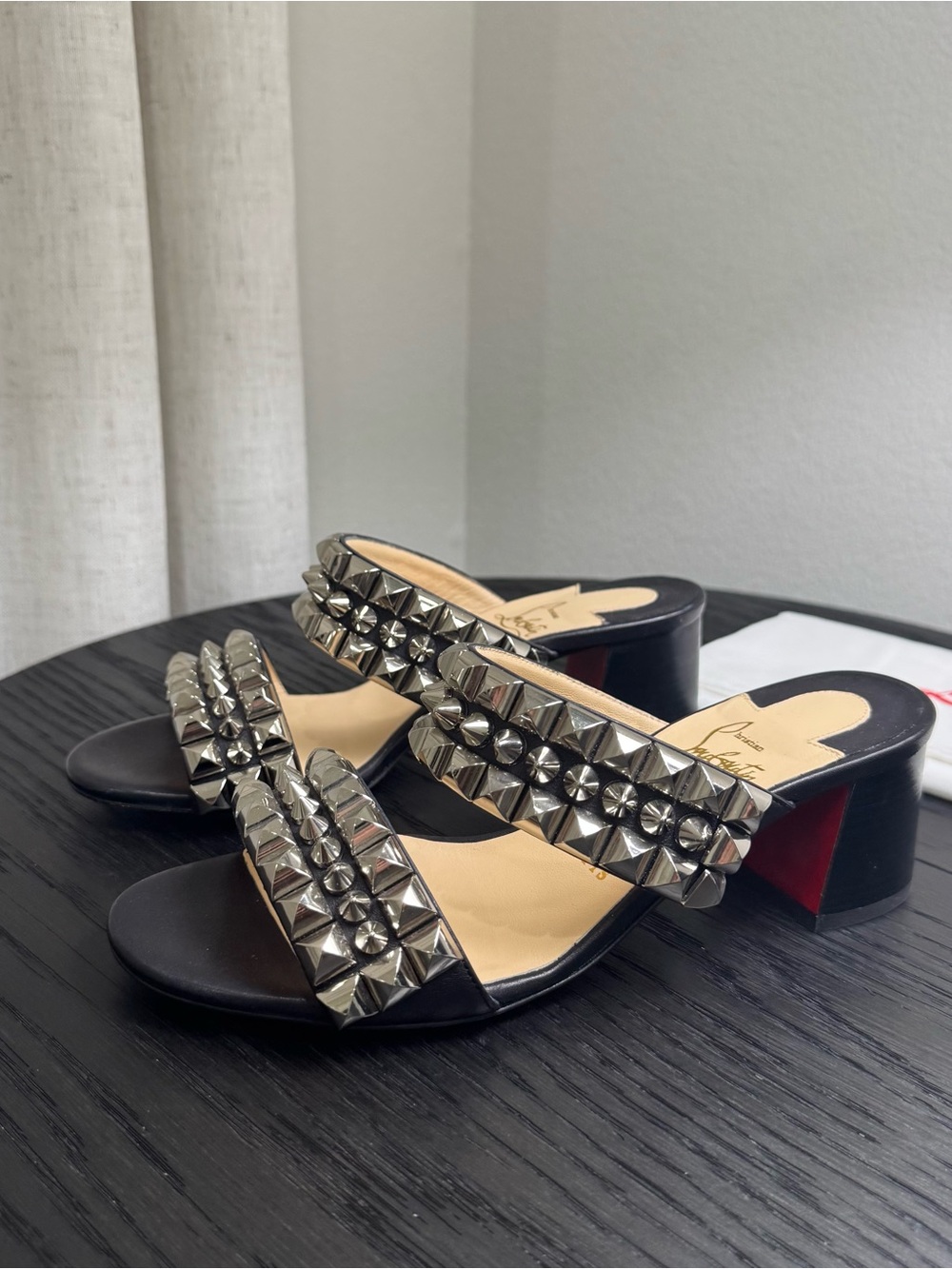 Christian Louboutin Studded Tina Goes Mad 55 Sandals Black 36.5